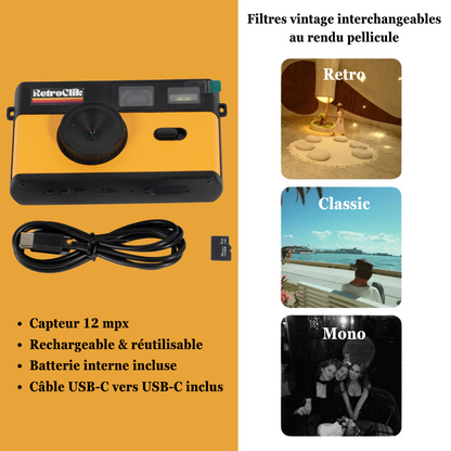 Retroclik® - Caméra Vintage | Jaune