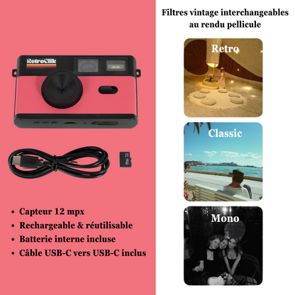 Retroclik® - Caméra Vintage | Rose - Retroclik