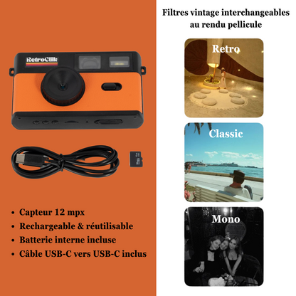 Retroclik® - Caméra Vintage | Orange - Retroclik